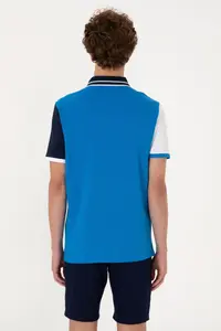 US Polo Assn. Men Regular Fit Polo Shirt Collar Cobalt Blue T-Shirt - Image 5