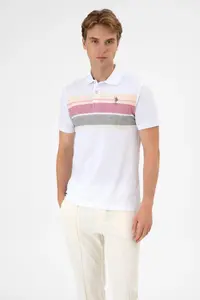 US Polo Assn. Men Regular Fit Polo Shirt Collar Mink T-Shirt