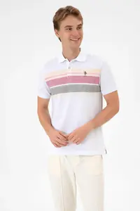 US Polo Assn. Men Regular Fit Polo Shirt Collar Mink T-Shirt - Image 3