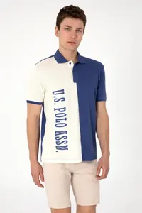 US Polo Assn. Men Regular Fit Polo Shirt Collar Light Navy T-Shirt