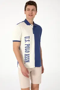 US Polo Assn. Men Regular Fit Polo Shirt Collar Light Navy T-Shirt - Image 3