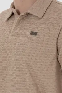 US Polo Assn. Men Regular Fit Polo Shirt Collar Beige T-Shirt - Image 7