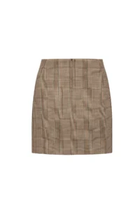 VAGGON Beige Ekoseli Mini Skirt - Image 2