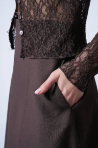 VAGGON Brown textured Maxi Skirt - Image 6