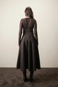 VAGGON Brown textured Maxi Skirt - Image 7