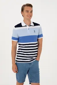 US Polo Assn. Men Regular Fit Polo Shirt Collar Indigo T-Shirt