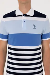 US Polo Assn. Men Regular Fit Polo Shirt Collar Indigo T-Shirt - Image 6