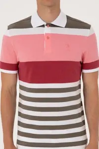 US Polo Assn. Men Regular Fit Polo Shirt Collar Pink T-Shirt - Image 6
