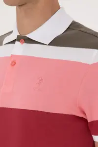 US Polo Assn. Men Regular Fit Polo Shirt Collar Pink T-Shirt - Image 7