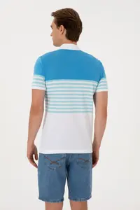 US Polo Assn. Men Regular Fit Polo Shirt Collar Turquoise T-Shirt - Image 5