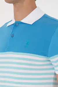 US Polo Assn. Men Regular Fit Polo Shirt Collar Turquoise T-Shirt - Image 7