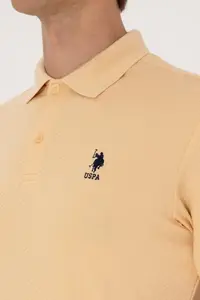 US Polo Assn. Men Regular Fit Polo Shirt Collar Beige T-Shirt - Image 7