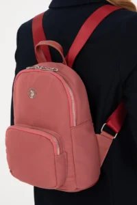US Polo Assn. Women Dusty Rose Quilted Backpack - Image 2