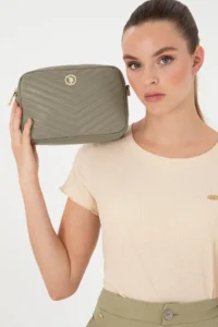 US Polo Assn. Women Khaki Zincir Sleeveless Crossbody Bag - Image 2