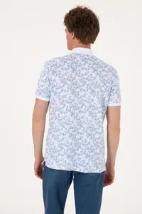 US Polo Assn. Men Regular Fit Blue Polo Shirt Collar T-Shirt - Image 5
