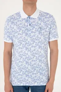 US Polo Assn. Men Regular Fit Blue Polo Shirt Collar T-Shirt - Image 6