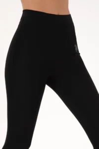 US Polo Assn. Women Black High Waist Tulle Detailed Sports Leggings - Image 4