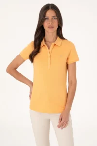 US Polo Shirt Assn. Women Orange Basic T-Shirt