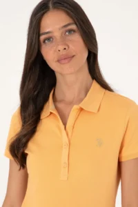 US Polo Shirt Assn. Women Orange Basic T-Shirt - Image 2
