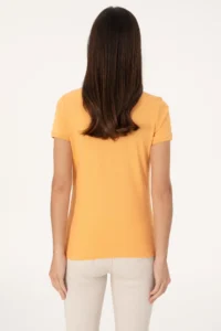 US Polo Shirt Assn. Women Orange Basic T-Shirt - Image 5
