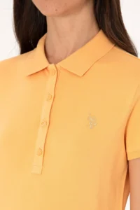 US Polo Shirt Assn. Women Orange Basic T-Shirt - Image 7