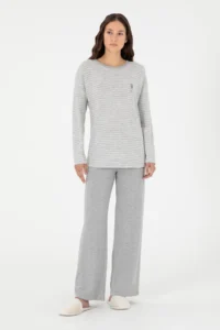 US Polo Assn. Women Gray Melanj Pajama Set