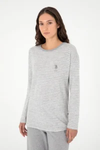 US Polo Assn. Women Gray Melanj Pajama Set - Image 3