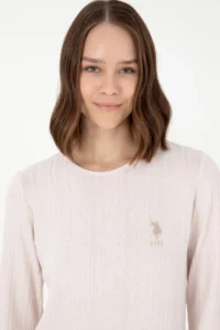 US Polo Assn. Women Beige Pajama Set - Image 2