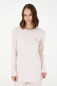 US Polo Assn. Women Beige Pajama Set - Image 3