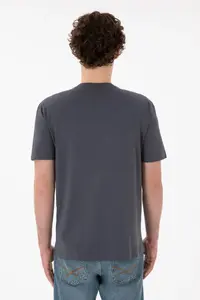 US Polo Assn. Men Regular Fit  V-neck Anthracite Basic T-Shirt - Image 6