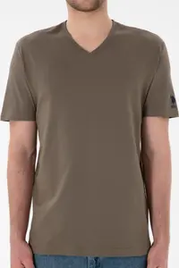 US Polo Assn. Men Regular Fit  V-neck Mink Basic T-Shirt - Image 7