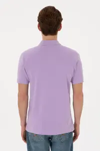 US Polo Assn. Men slim Fit Polo Shirt Collar Lilac Basic T-Shirt - Image 6