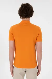 US Polo Assn. Men slim Fit Polo Shirt Collar Orange Basic T-Shirt - Image 6