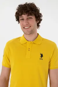 US Polo Assn. Men slim Fit Polo Shirt Collar Yellow Basic T-Shirt - Image 3