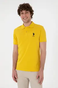 US Polo Assn. Men slim Fit Polo Shirt Collar Yellow Basic T-Shirt - Image 4