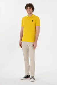 US Polo Assn. Men slim Fit Polo Shirt Collar Yellow Basic T-Shirt - Image 5