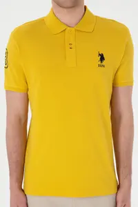 US Polo Assn. Men slim Fit Polo Shirt Collar Yellow Basic T-Shirt - Image 7
