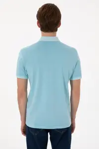 US Polo Assn. Men slim Fit Polo Shirt Collar Light Blue Washable Basic T-Shirt - Image 6