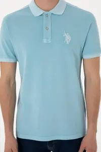 US Polo Assn. Men slim Fit Polo Shirt Collar Light Blue Washable Basic T-Shirt - Image 7