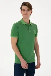 US Polo Assn. Men slim Fit Polo Shirt Collar Green Washable Basic T-Shirt - Image 2