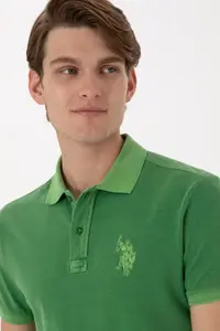 US Polo Assn. Men slim Fit Polo Shirt Collar Green Washable Basic T-Shirt - Image 3