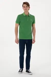 US Polo Assn. Men slim Fit Polo Shirt Collar Green Washable Basic T-Shirt - Image 5