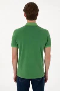 US Polo Assn. Men slim Fit Polo Shirt Collar Green Washable Basic T-Shirt - Image 6