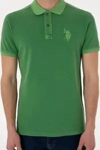 US Polo Assn. Men slim Fit Polo Shirt Collar Green Washable Basic T-Shirt - Image 7