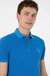 US Polo Assn. Men slim Fit Polo Shirt Collar Cobalt Washable Basic T-Shirt - Image 2