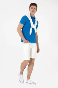 US Polo Assn. Men slim Fit Polo Shirt Collar Cobalt Washable Basic T-Shirt - Image 4