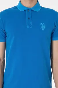 US Polo Assn. Men slim Fit Polo Shirt Collar Cobalt Washable Basic T-Shirt - Image 6
