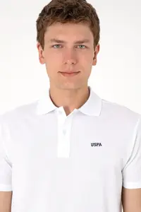 US Polo Assn. Men Regular Fit Polo Shirt Collar White Basic T-Shirt - Image 4