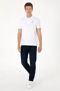 US Polo Assn. Men Regular Fit Polo Shirt Collar White Basic T-Shirt - Image 6