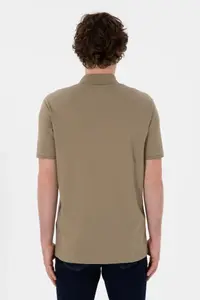 US Polo Assn. Men Regular Fit Polo Shirt Collar Khaki Basic T-Shirt - Image 6